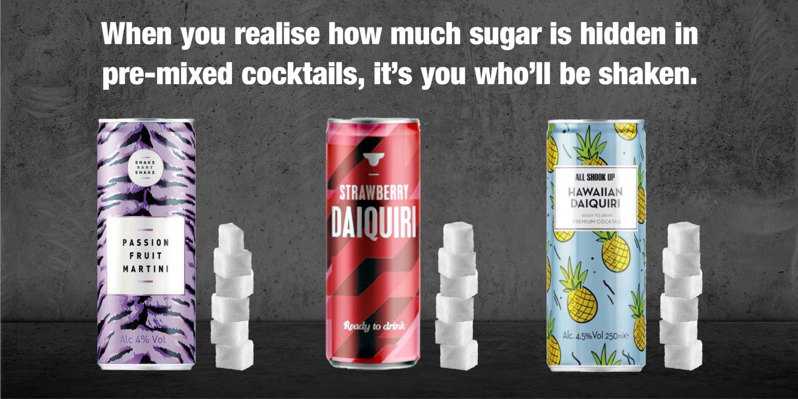 Premixed alcohol drinks can contain nine teaspoons of sugar Sustain